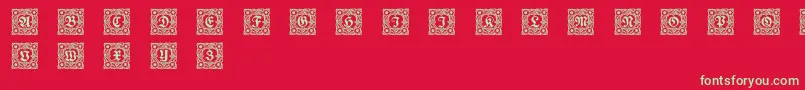 Schmuckinitialen1 Font – Green Fonts on Red Background