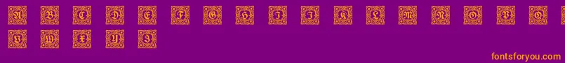Schmuckinitialen1 Font – Orange Fonts on Purple Background