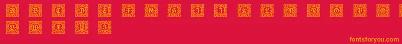 Schmuckinitialen1 Font – Orange Fonts on Red Background