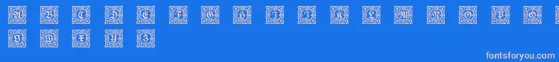 Schmuckinitialen1 Font – Pink Fonts on Blue Background