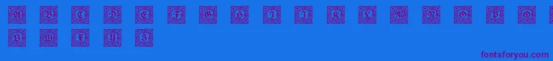Schmuckinitialen1 Font – Purple Fonts on Blue Background