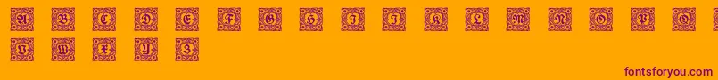 Schmuckinitialen1 Font – Purple Fonts on Orange Background