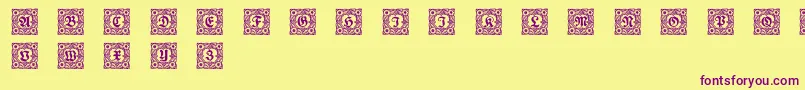 Schmuckinitialen1 Font – Purple Fonts on Yellow Background