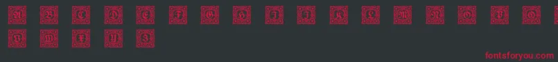 Schmuckinitialen1 Font – Red Fonts on Black Background
