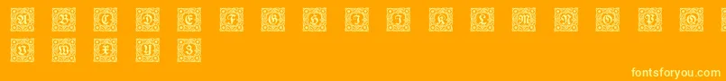 Schmuckinitialen1 Font – Yellow Fonts on Orange Background