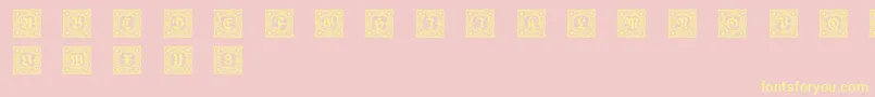 Schmuckinitialen1 Font – Yellow Fonts on Pink Background
