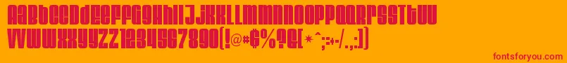 Velvenda Megablack-Schriftart – Rote Schriften auf orangefarbenem Hintergrund