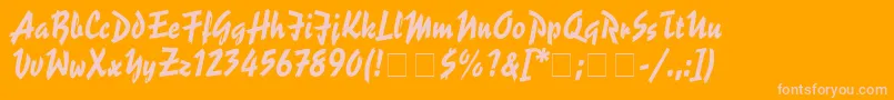 SpiffyScriptSsi Font – Pink Fonts on Orange Background