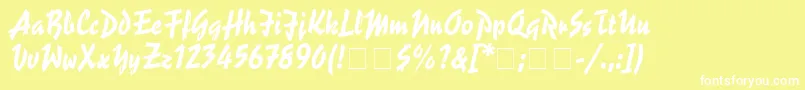 Шрифт SpiffyScriptSsi – белые шрифты на жёлтом фоне