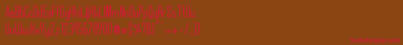 フォントAlexxisDemo – 赤い文字が茶色の背景にあります。