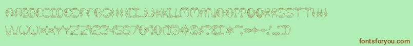 Claw2Brk Font – Brown Fonts on Green Background