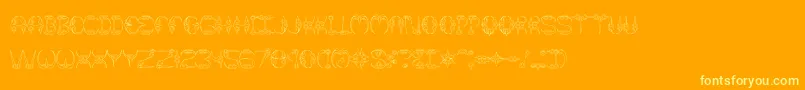 フォントClaw2Brk – オレンジの背景に黄色の文字