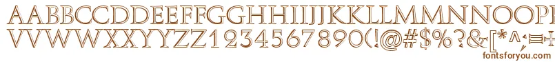 AureliusRegular-Schriftart – Braune Schriften auf weißem Hintergrund