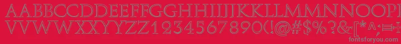 AureliusRegular-Schriftart – Graue Schriften auf rotem Hintergrund