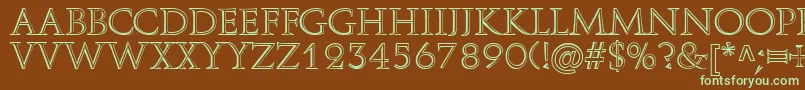 AureliusRegular-fontti – vihreät fontit ruskealla taustalla