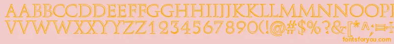 フォントAureliusRegular – オレンジの文字がピンクの背景にあります。