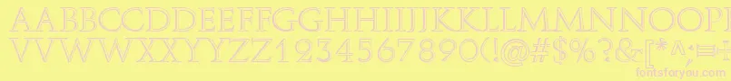 Fonte AureliusRegular – fontes rosa em um fundo amarelo