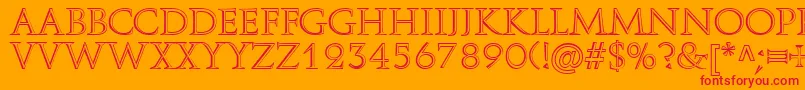 フォントAureliusRegular – オレンジの背景に赤い文字