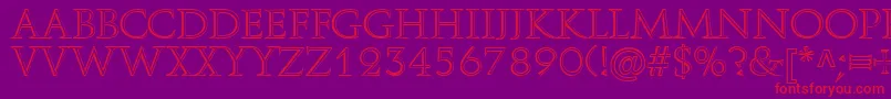 AureliusRegular-Schriftart – Rote Schriften auf violettem Hintergrund