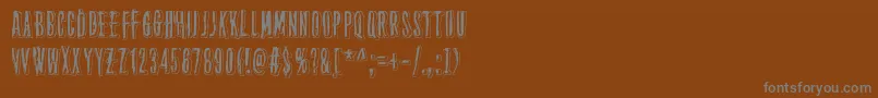 フォントThirteenthFloor2 – 茶色の背景に灰色の文字