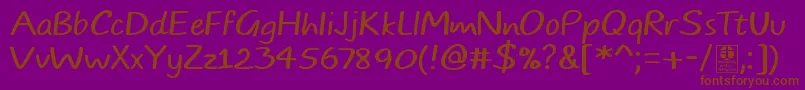 Police TypoComicsLightDemo – polices brunes sur fond violet