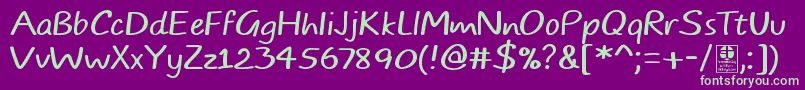 TypoComicsLightDemo Font – Green Fonts on Purple Background