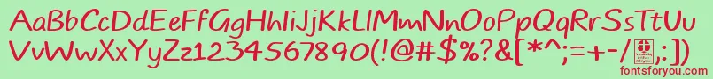 TypoComicsLightDemo Font – Red Fonts on Green Background