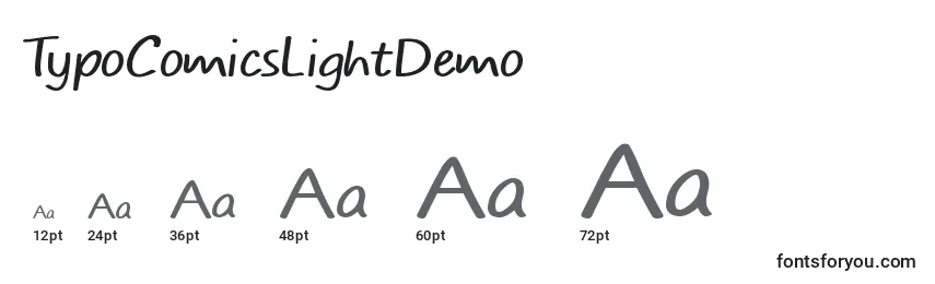 Größen der Schriftart TypoComicsLightDemo