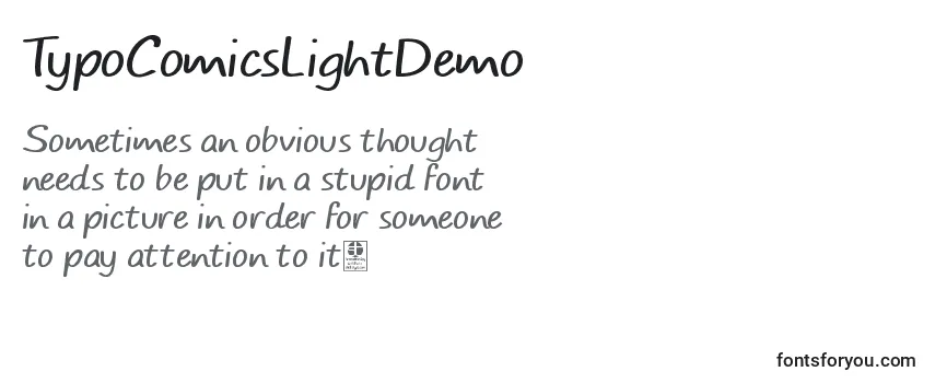 Review of the TypoComicsLightDemo Font