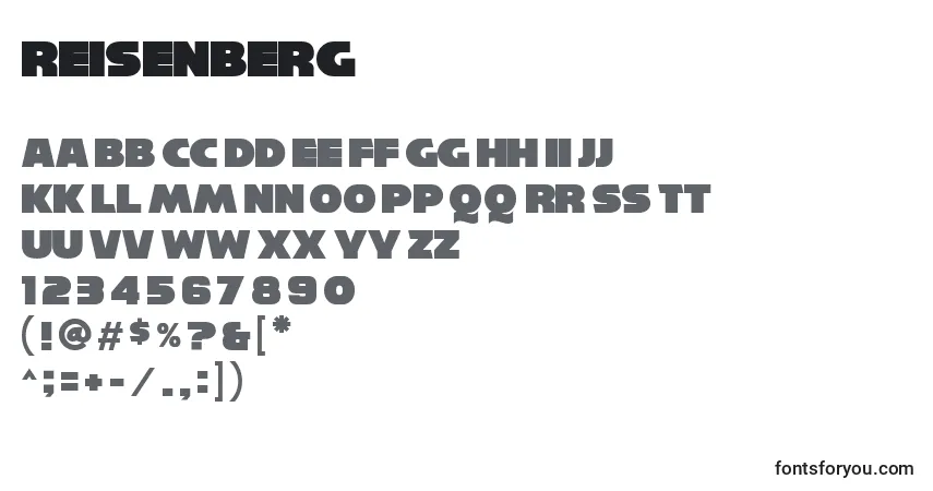 Reisenberg Font – alphabet, numbers, special characters