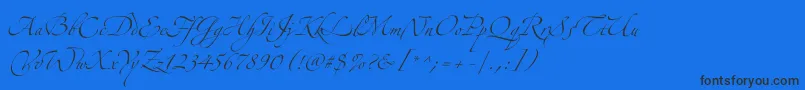 Zeferinothree Font – Black Fonts on Blue Background