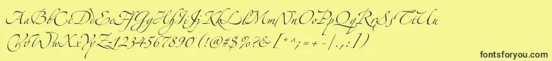 Zeferinothree Font – Black Fonts on Yellow Background