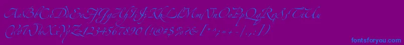 Zeferinothree Font – Blue Fonts on Purple Background