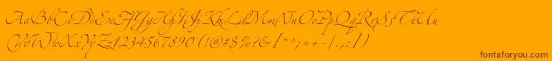 Zeferinothree Font – Brown Fonts on Orange Background