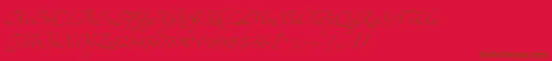 Zeferinothree Font – Brown Fonts on Red Background