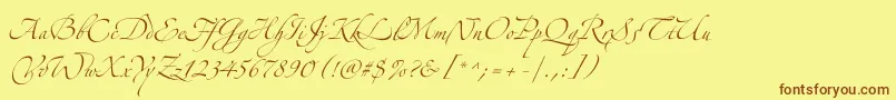 Zeferinothree Font – Brown Fonts on Yellow Background