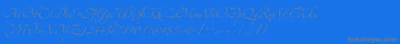 フォントZeferinothree – 青い背景に灰色の文字