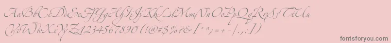 フォントZeferinothree – ピンクの背景に灰色の文字