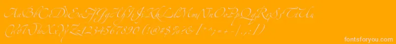 Zeferinothree Font – Pink Fonts on Orange Background