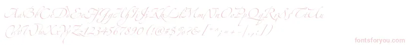 Zeferinothree-Schriftart – Rosa Schriften auf weißem Hintergrund