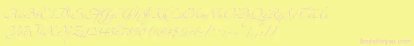 Zeferinothree Font – Pink Fonts on Yellow Background
