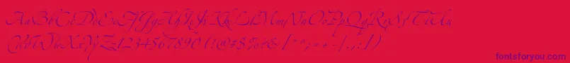 Zeferinothree Font – Purple Fonts on Red Background