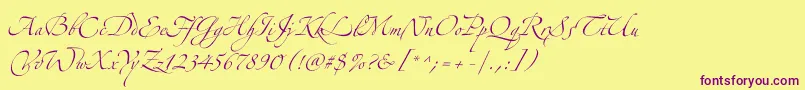 Zeferinothree Font – Purple Fonts on Yellow Background