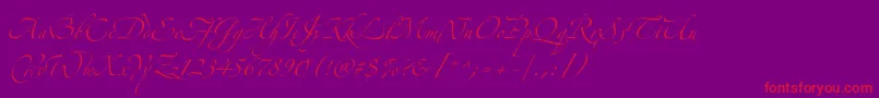 フォントZeferinothree – 紫の背景に赤い文字