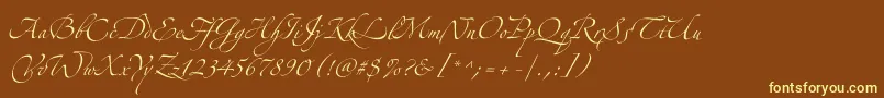 Zeferinothree Font – Yellow Fonts on Brown Background