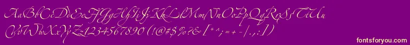 Zeferinothree Font – Yellow Fonts on Purple Background