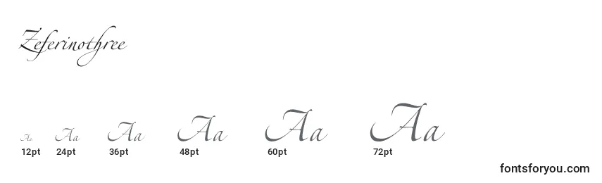 Размеры шрифта Zeferinothree
