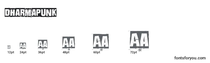 sizes of dharmapunk font, dharmapunk sizes