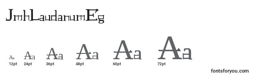 sizes of jmhlaudanumeg font, jmhlaudanumeg sizes