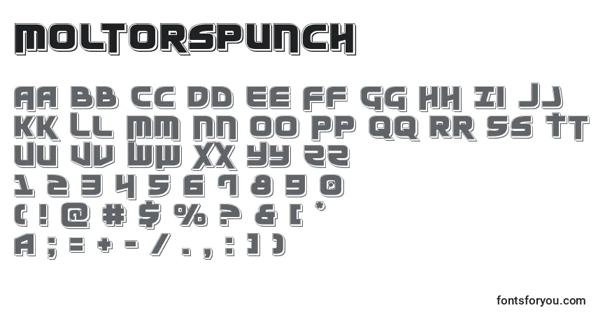characters of moltorspunch font, letter of moltorspunch font, alphabet of  moltorspunch font